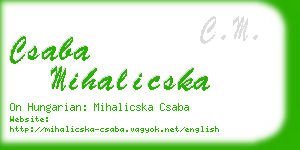 csaba mihalicska business card